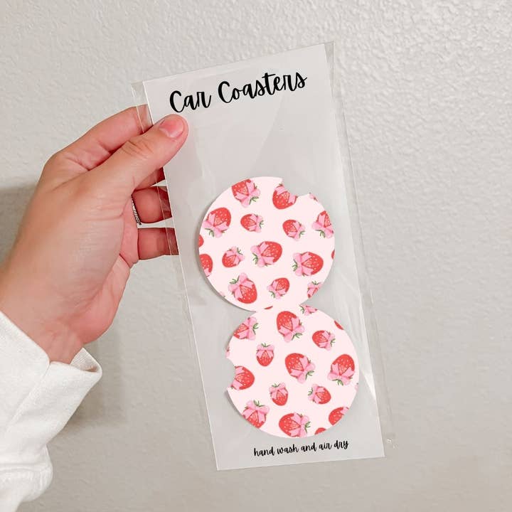 Ensemble de 2 sous-verres de voiture en néoprène | Coquette (5 options) pour la vente par Olivia + Rose