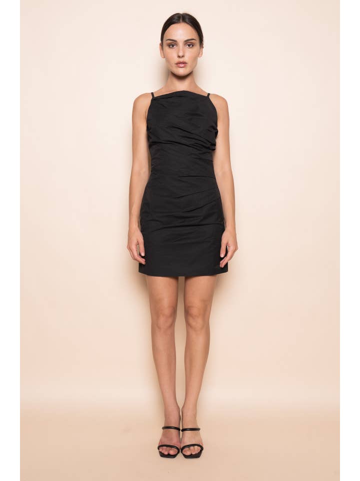 Fore Collection - Wholesale Dress - Women's - ELEGANT CHIC COCKTAIL PARTY PLEATED MINI DRESS-DI10047FO8