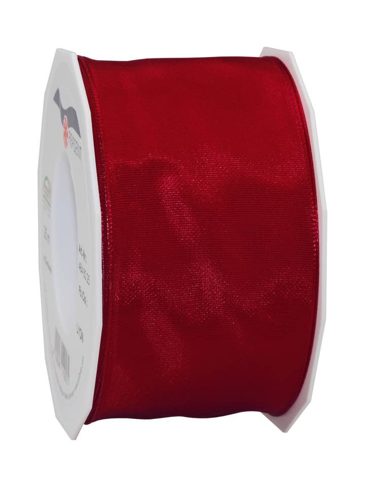 Lyon Wired Edge Silk Ribbon 25 m Roll 60 mm Bordeaux for wholesale by C.E. PATTBERG GmbH & Co. KG