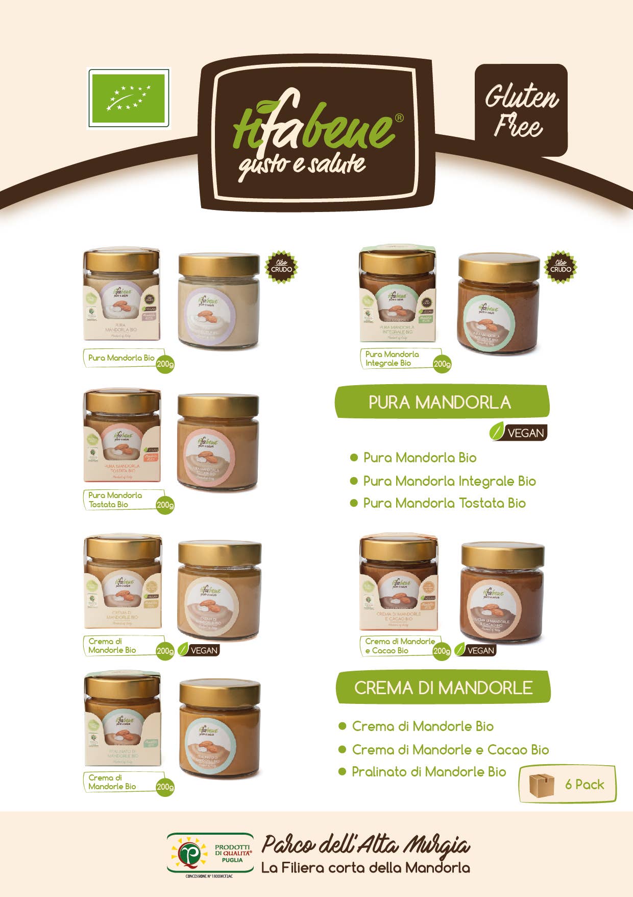 Le deliziose pasticceria sas Ti fa bene bio - Wholesale Nut Butter - Organic Toasted Butter Almonds 100% Apulia Almonds - Cream4