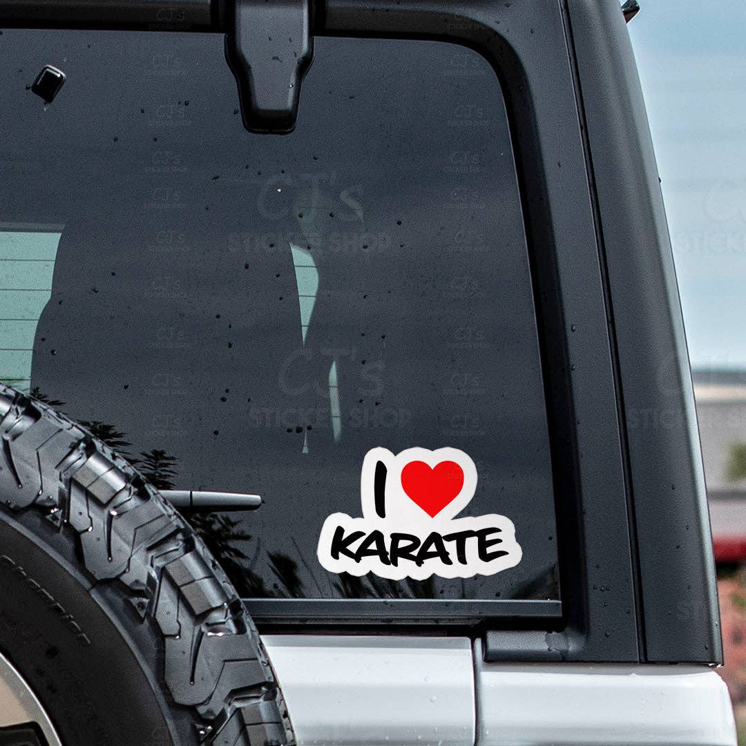 CJ's Sticker Shop – Engroshandel Klistermærke – Jeg elsker Karate Sticker Vinyl Mærkat2