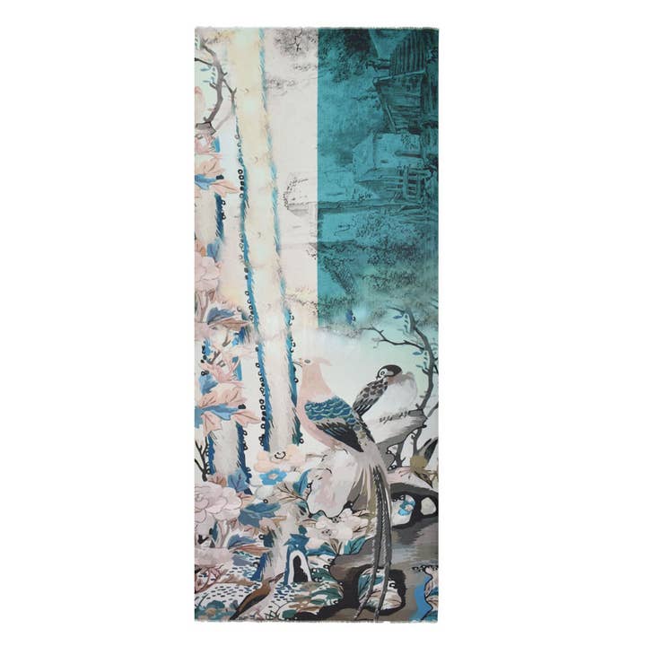 Sciarpa Akido a forma di fagiano di ispirazione asiatica per la vendita all'ingrosso da parte di Dupatta Designs