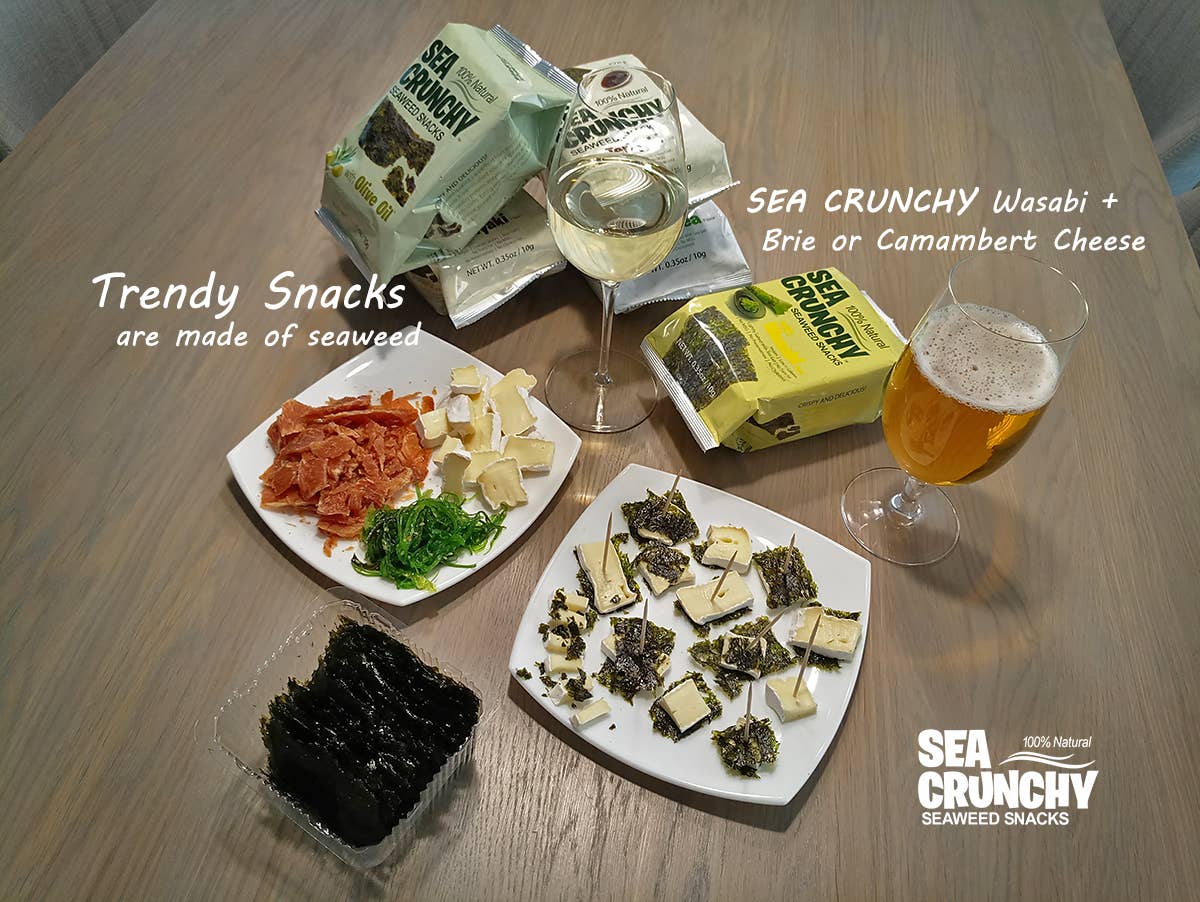 SEAWEED MARKET - Wholesale Puffed Snack - Sea Crunchy Seaweed Snacks with Wasabi 10g x 12pcs4