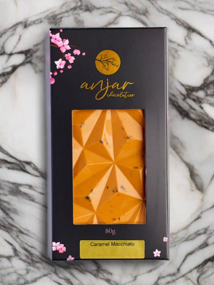 Caramel Macchiato Chocolate Bar for wholesale by Anjar Chocolatier