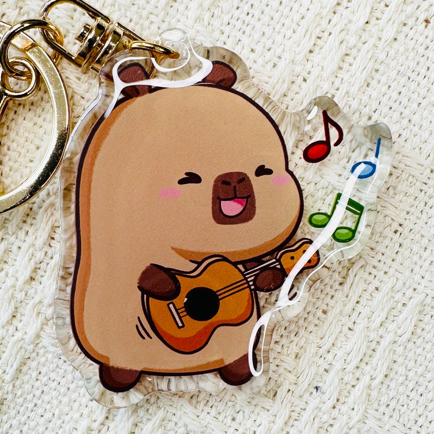 CapyFun - Wholesale Keychain - Women's - Capybara Acrylic Keychain Cute Kawaii Dumpling Boba Tea Coffee Ice Cream Reading Orange Ramen Foodie Hot Pot Holiday Gift For Her35