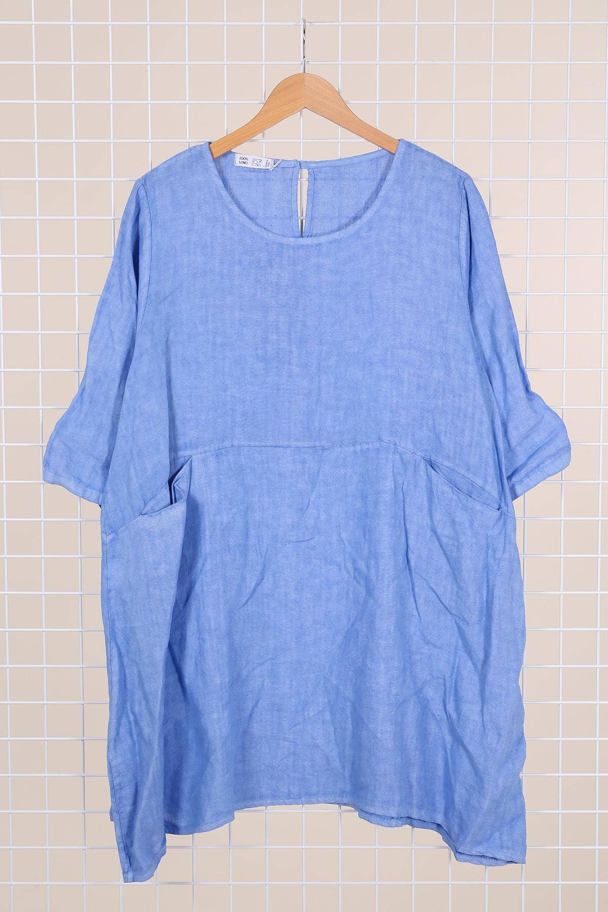 la maison des fibres naturelles – Engroshandel Kjole - Dame – Kort hørkjole med rund hals i 100 % hør 671945