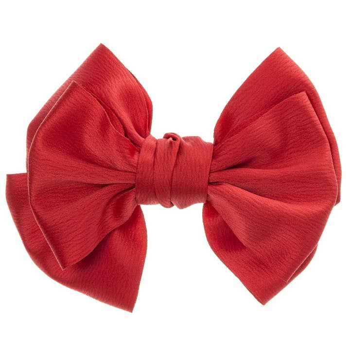 Triple satined bow with barrette for wholesale by Siena Hair Accessories