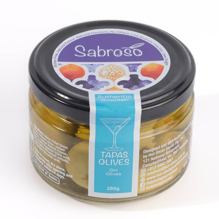 Sabroso Gin Olives for wholesale by Grill Society