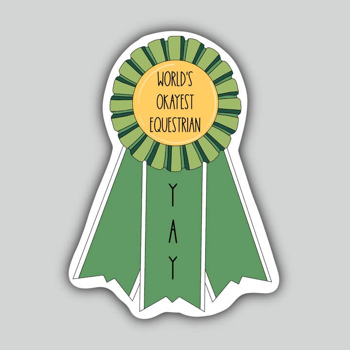 World's Okayest Equestrian - Funny Banner -Sassy Horse Decal for wholesale by Horse Fund Designs
