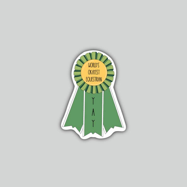 Horse Fund Designs - Wholesale Sticker - World's Okayest Equestrian - Funny Banner -Sassy Horse Decal