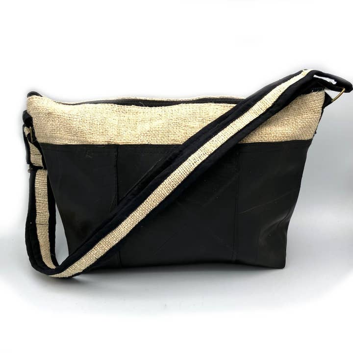 Women of the Cloud Forest - Wholesale Crossbody Bag - Unisex - Vegan Recycled Inner Tube and Hemp Sling Bag