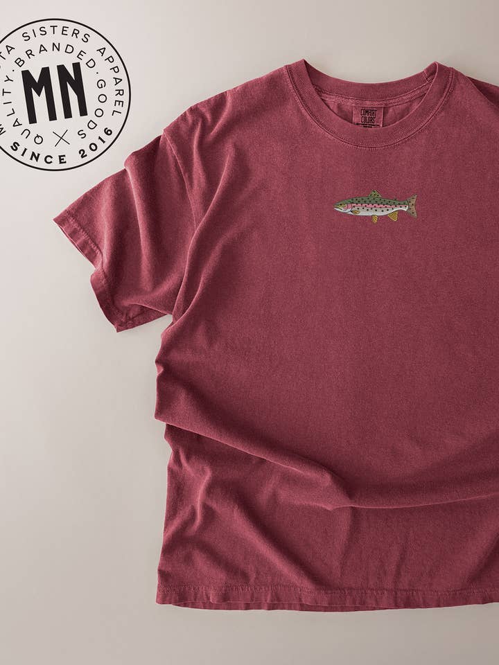 Embroidered Rainbow Trout T-Shirt for wholesale by Minnesota Sisters