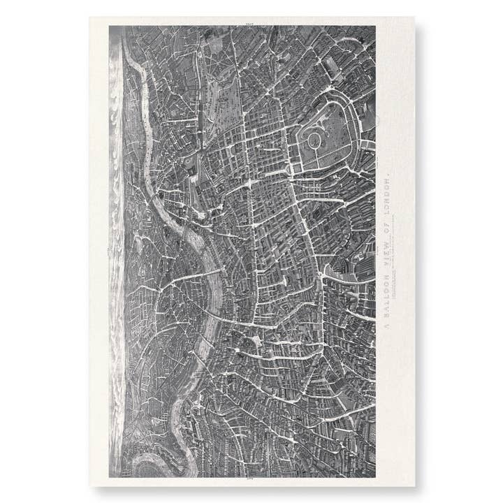 UMA VISTA DE BALÃO DE LONDON (C.1851): Arte de Mapa Antigo por atacado de Ezen Trade