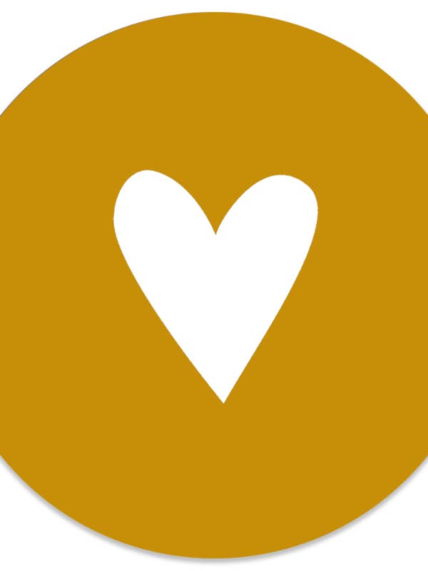 Muurcirkel Kinder hart okergeel für den Großhandel von Label2X B.V.