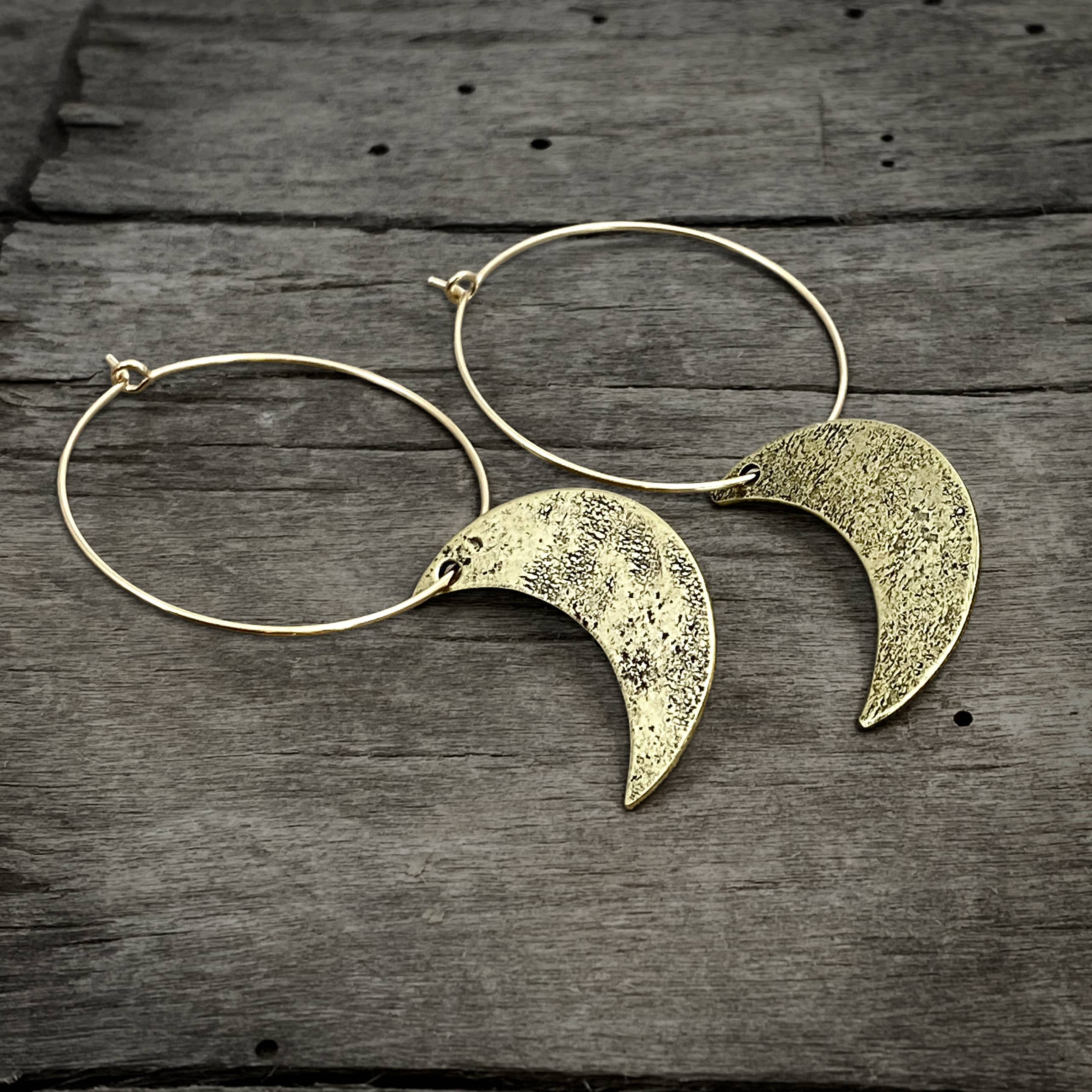 Daphne Lorna - Wholesale Dangle Earrings - Crescent Moon Hoop Earrings2