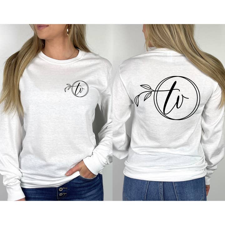 Your LOGO Long Sleeve Tee Bella Canvas White S