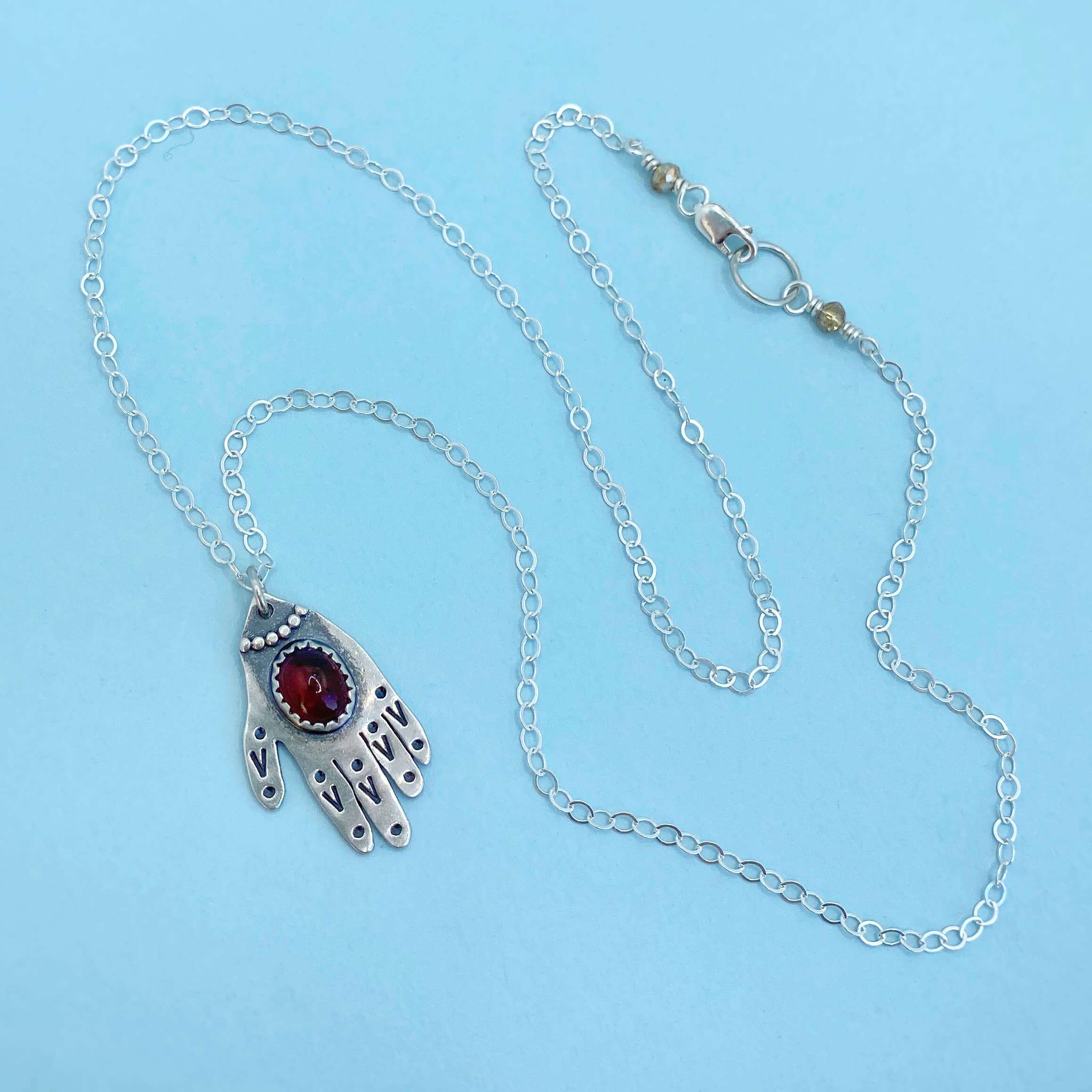 Blue and Blue - Wholesale Pendant/Charm Necklace - Hand Necklace - Garnet7