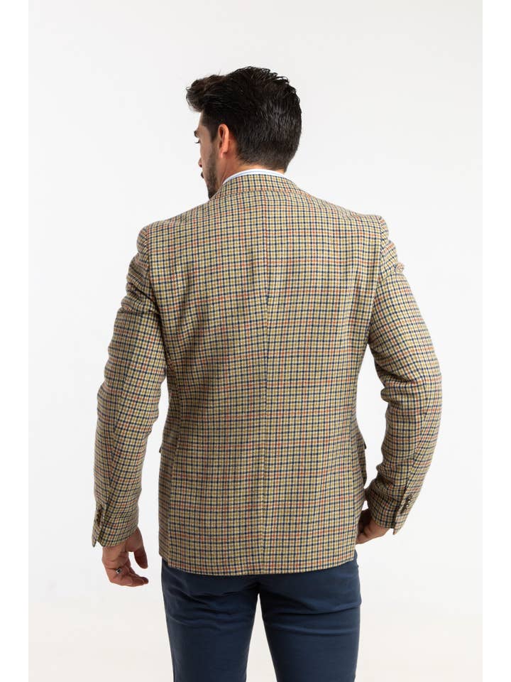 williot - Wholesale Blazer - Men's - Beige blazer with wool frame motif2