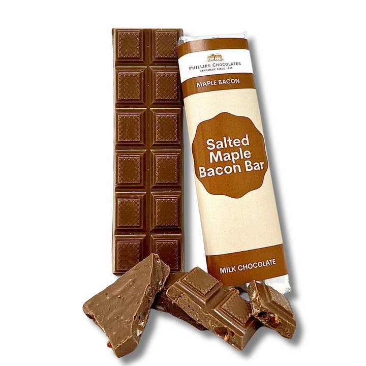 Phillips Chocolates - Wholesale Chocolate Bar - Salted Maple Bacon Milk Chocolate Bar