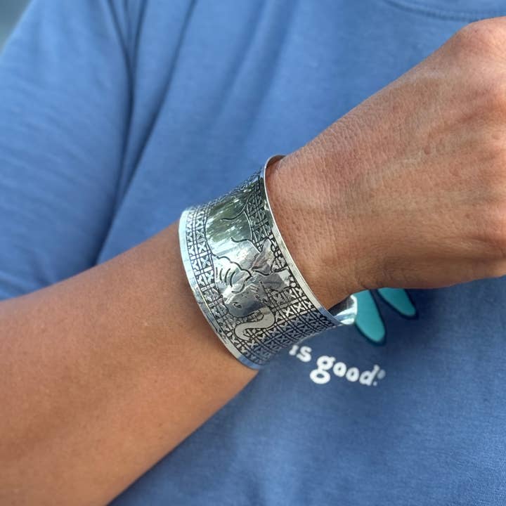 Handcrafted Elephant Cuff Bracelet Bohemian Hippie Ethnic for wholesale by Lungta Imports