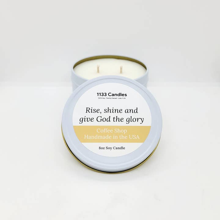 1133 Candles - Wholesale Jar/Filled Candle - 8oz Fall Candle | Rise and Shine | Coffee Candle3