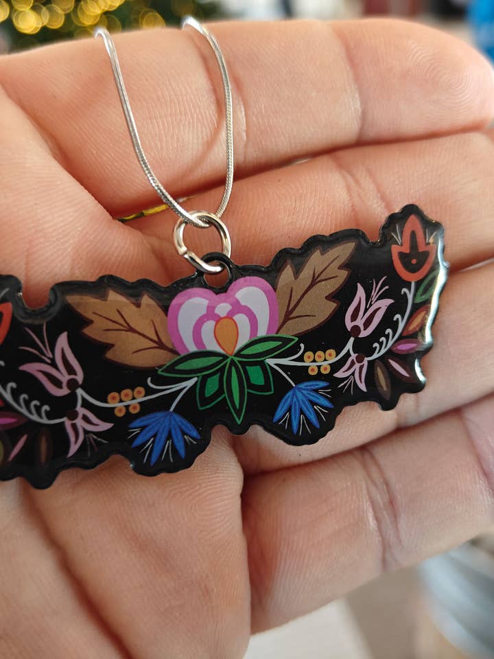 Ojibwe Enameled Tobacco Pendant for wholesale by myBemidji