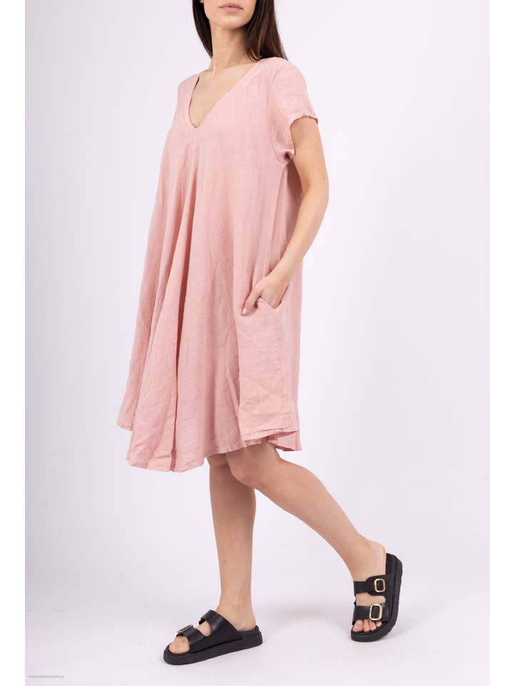 Shyloh – Engroshandel Kjole - Dame – Flydende linned kjole med lommer 1495211