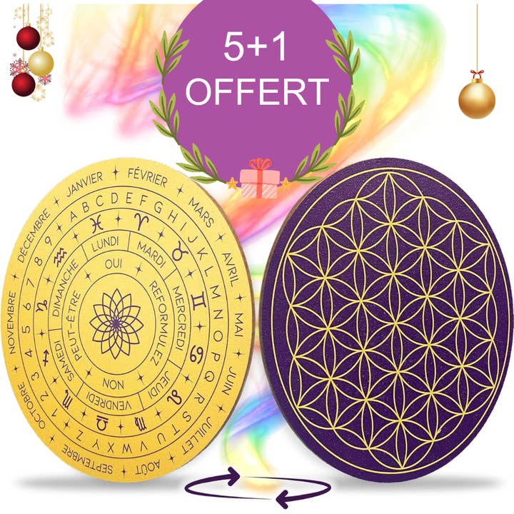 Vibratis - Wholesale Meditation Supplies - 5+1 FREE: Wooden Flower of Life + Dial Support 0