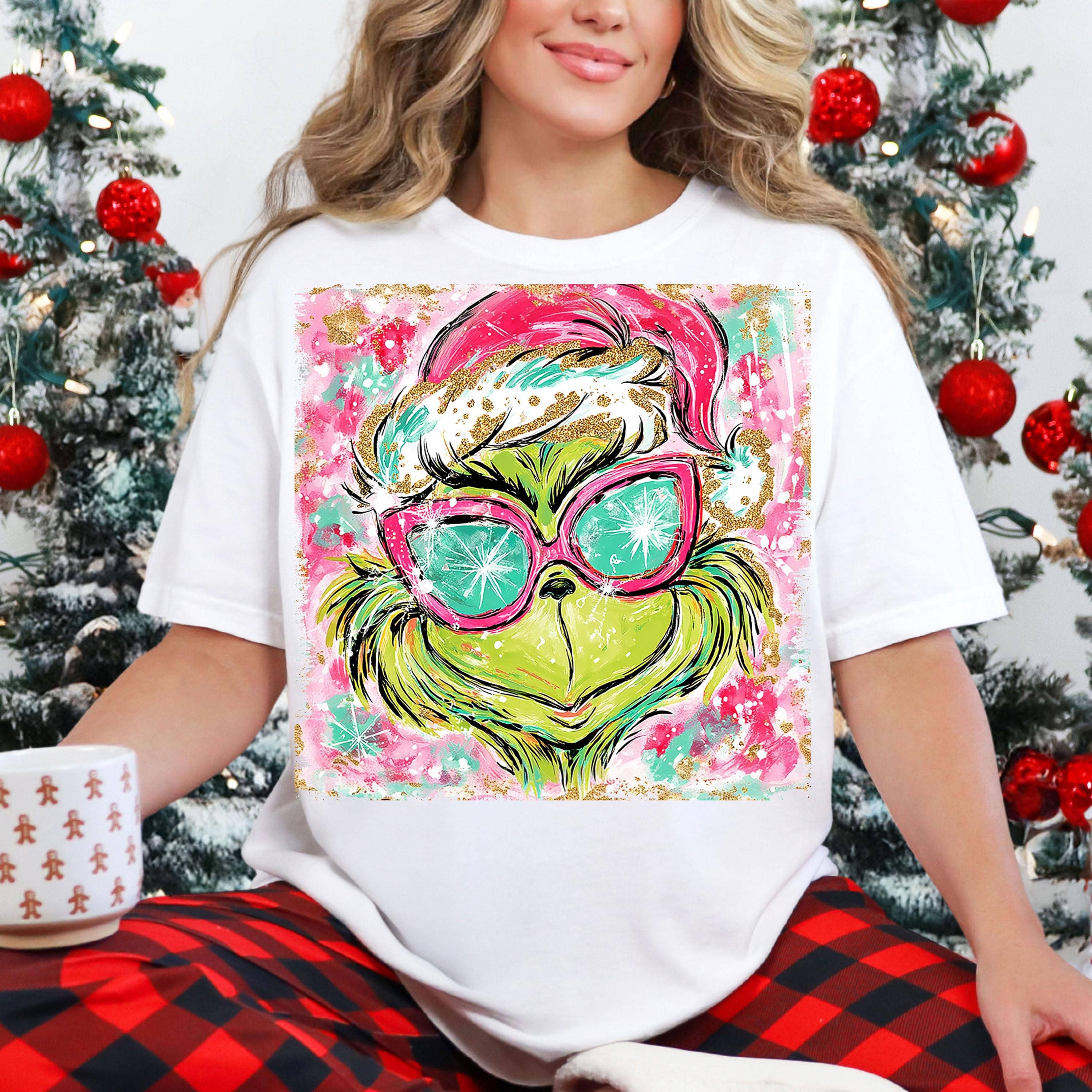 DLT Ecommerce - Wholesale T-Shirt (Graphic) - Women's - Pink Grichmas Christmas Shirt, Vintage Xmas Grichmas Sweater1