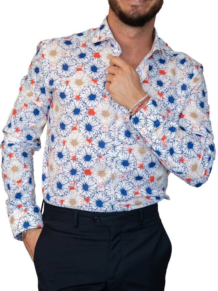Camisa blanca de fantasía floral para venta al por mayor de Illogico