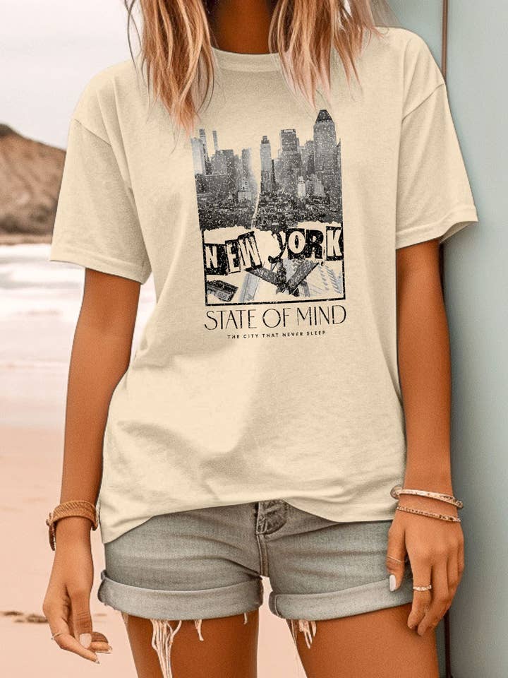 CTY-6 New York State of Mind grafisk T-shirt for engroshandel hos NTITEES INC