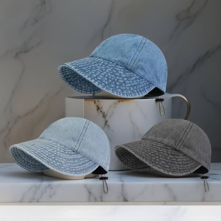 Denim zonnehoed met brede rand voor wholesale door Hatzzi