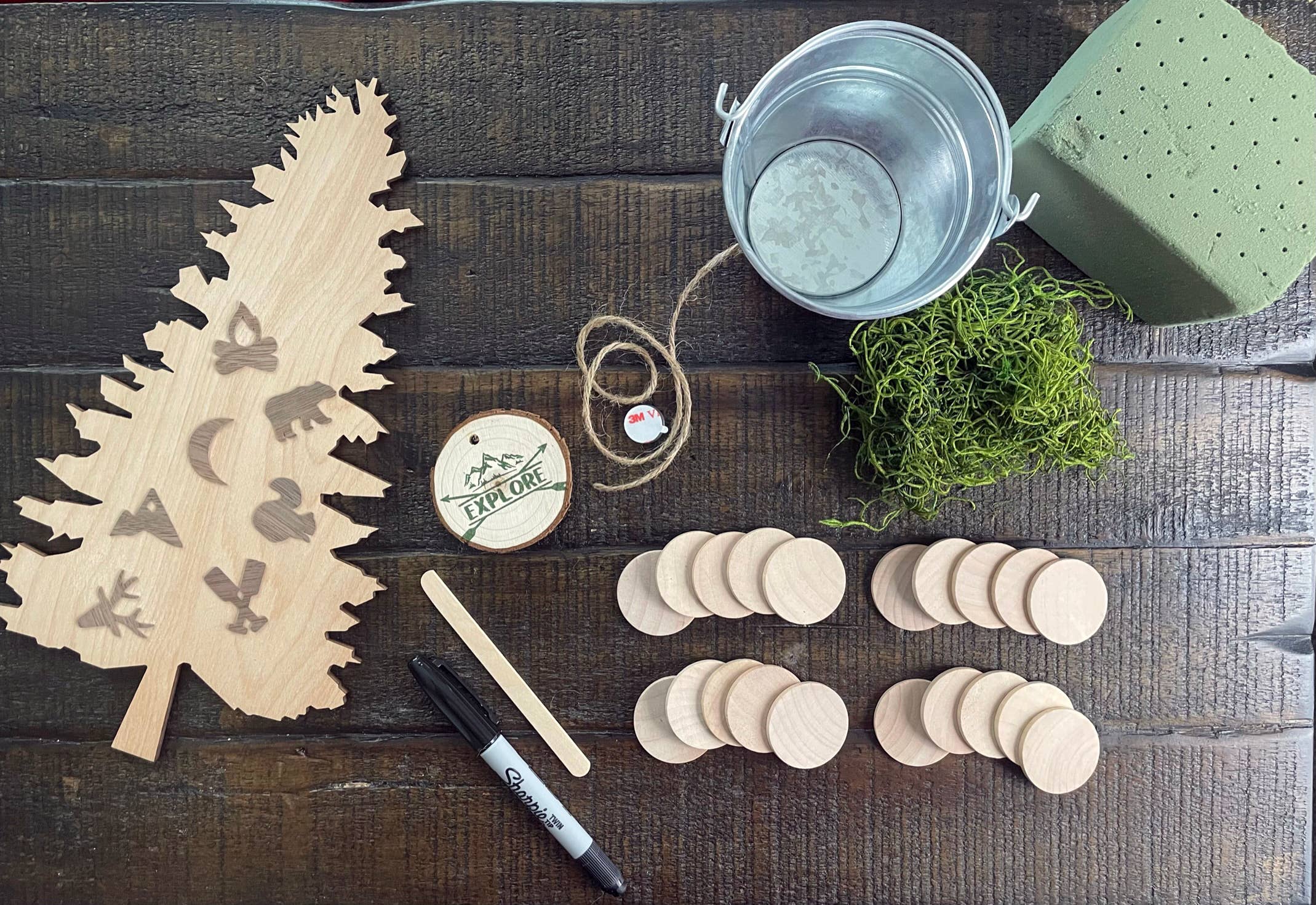 FamilyTree Traditions LLC - Wholesale DIY Craft Kit - Rustic Cabin Family Tree, Craft Kit2