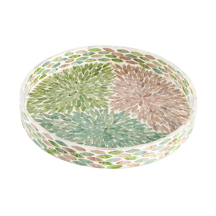 Multicolor Capiz Tray for wholesale by Decorium Living
