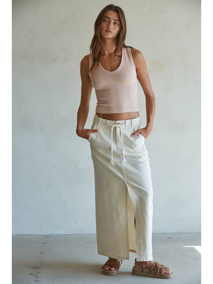 By Together - Wholesale Tank Top - Women's - S1233N | Seamless Knit Nylon Spandex Ribbed V-Neck Tank