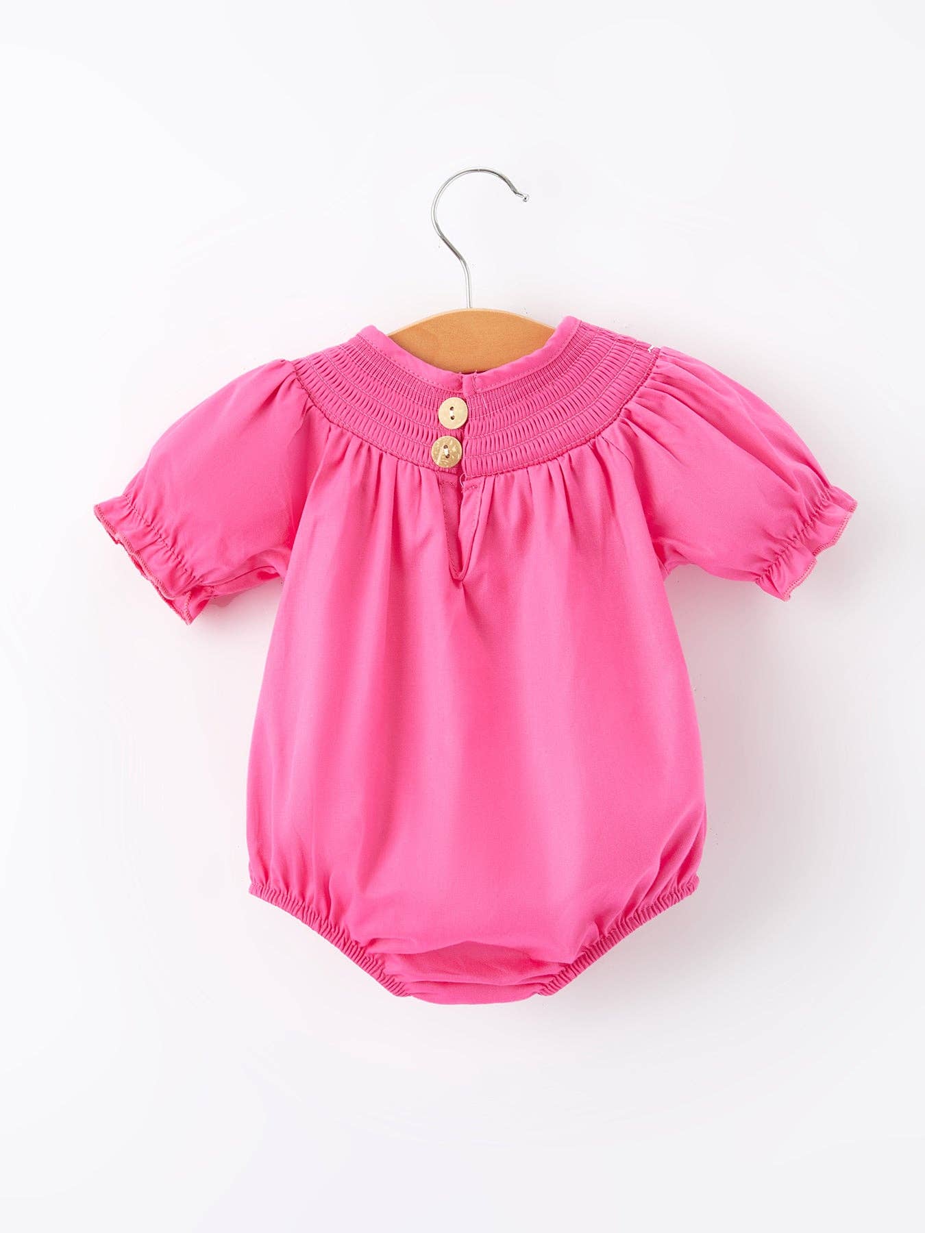 Rylee Faith Designs - Vente Body (sans pieds) – bébé - Barboteuse rose vif brodée à nœud pour filles1