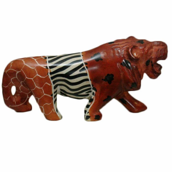 Löwenskulptur handgeschnitzt aus Naturstein Wohnkultur für den Großhandel von Stoneage Arts Inc