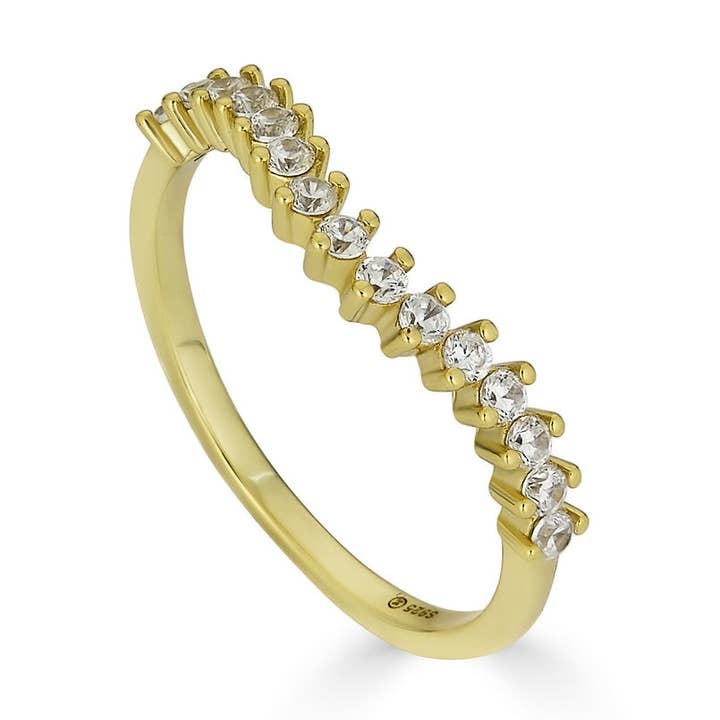 Bague Slim Chevron Pave Stack pour la vente par Bjoo Boutique