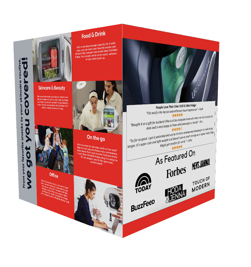 Uber Appliance – Mini frigorífico/frigorífico portátil por atacado – 12 Can Mini Geladeira Pessoal Uber Appliance Uber Chill4