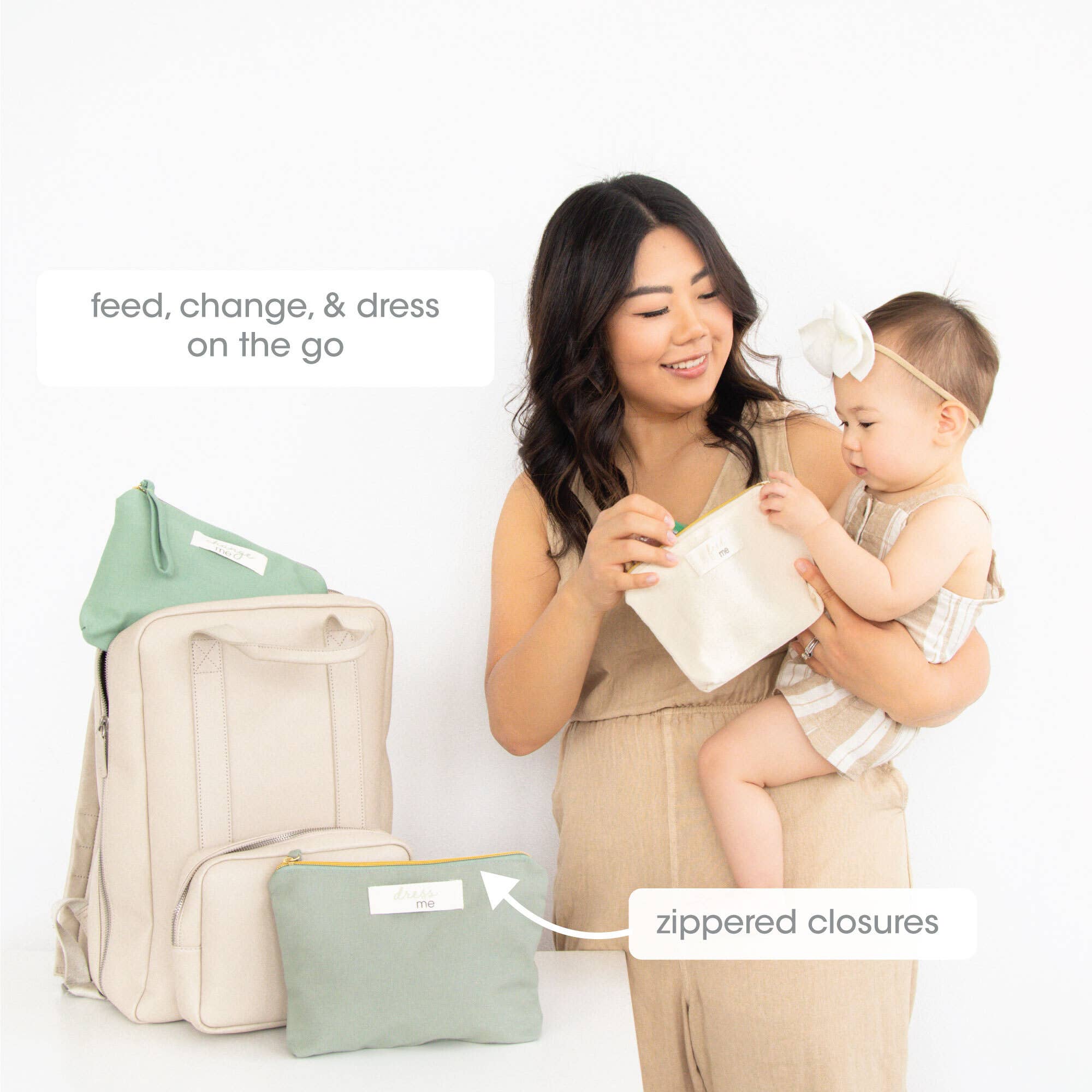 Pearhead - Wholesale Diaper Bag - Baby - Dress Me, Feed Me, Change Me 3 Piece Pouch Set5
