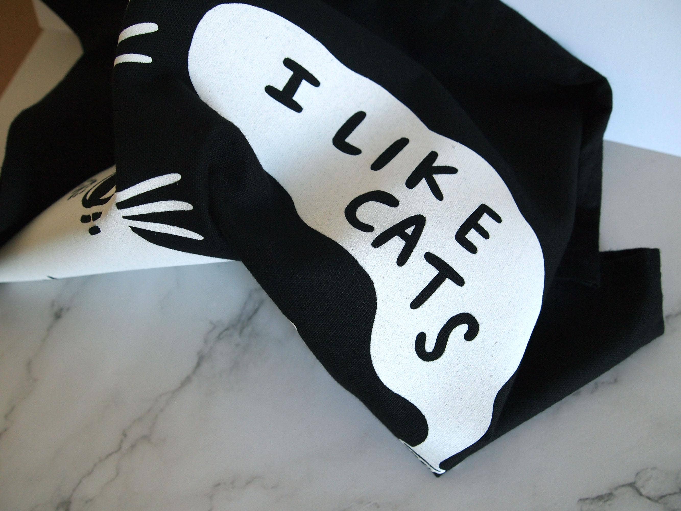 I LIKE CATS - Wholesale Tea Towel - Cotton Tea Towel With Cat and House Screen Print2