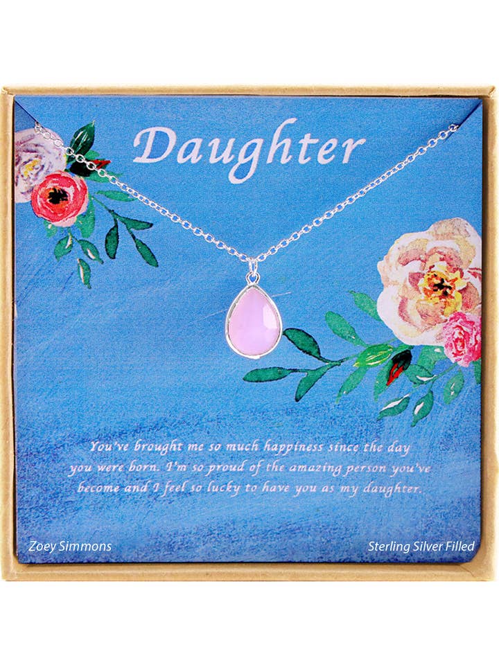 Daughter' Boxed Charm Necklace - SF for wholesale by Zoey Simmons