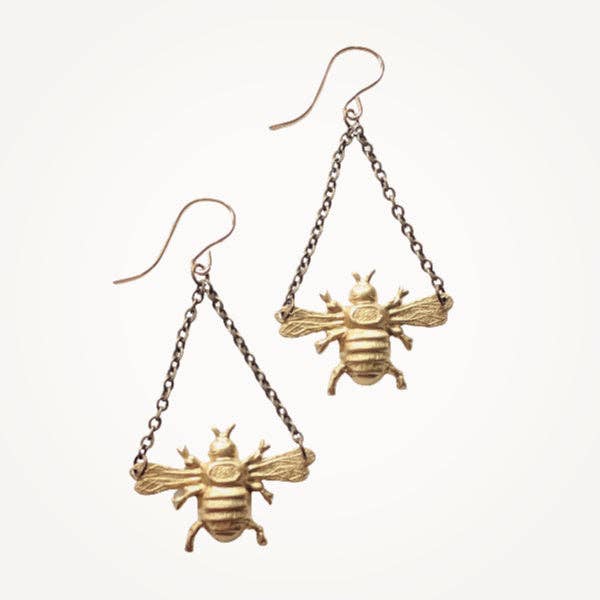 Hanging Bee Earrings for wholesale by Beatrixbell Handcrafted