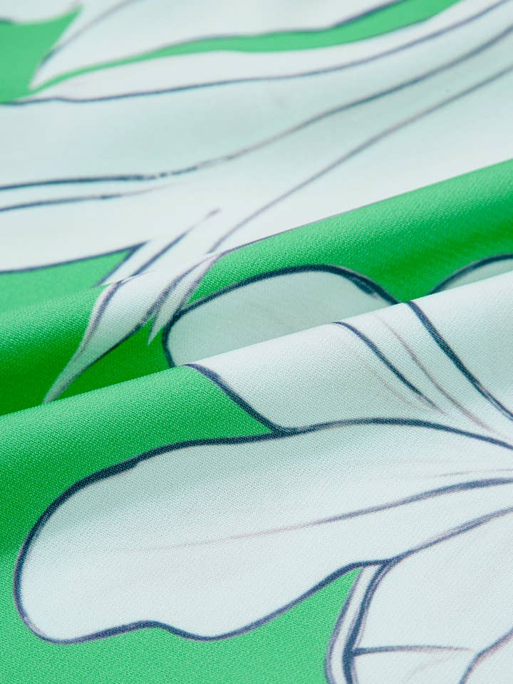 Aapparella - Vente Chemise à col boutonné – femme - Haut à boutons avec manches bouffantes et bordure en croquet floral | S-XL19