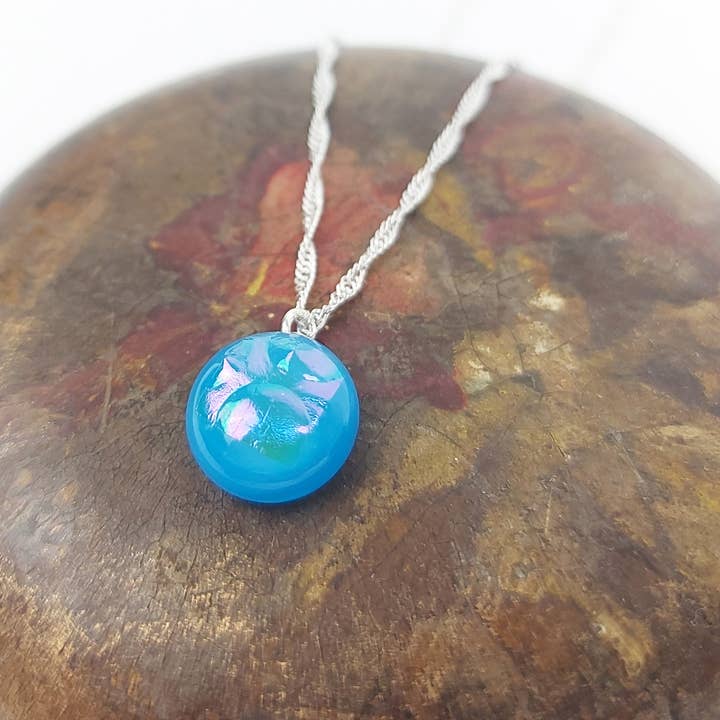 ”Blå och Reflektioner” silvervridet halsband för wholesale av Sélestine