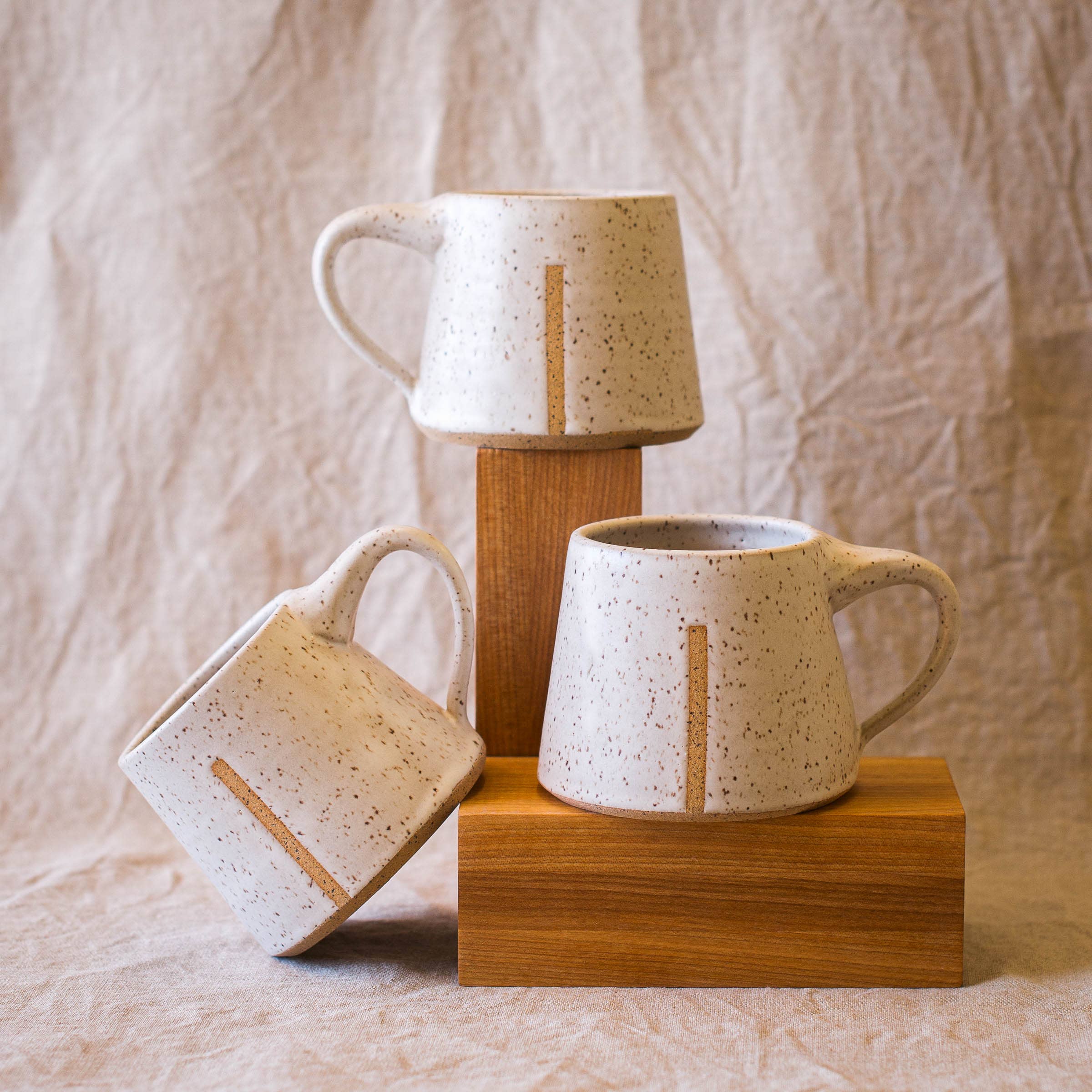 ZZIEE Ceramics - Wholesale Coffee Mug - Handmade Ceramic Mug in Speckled White