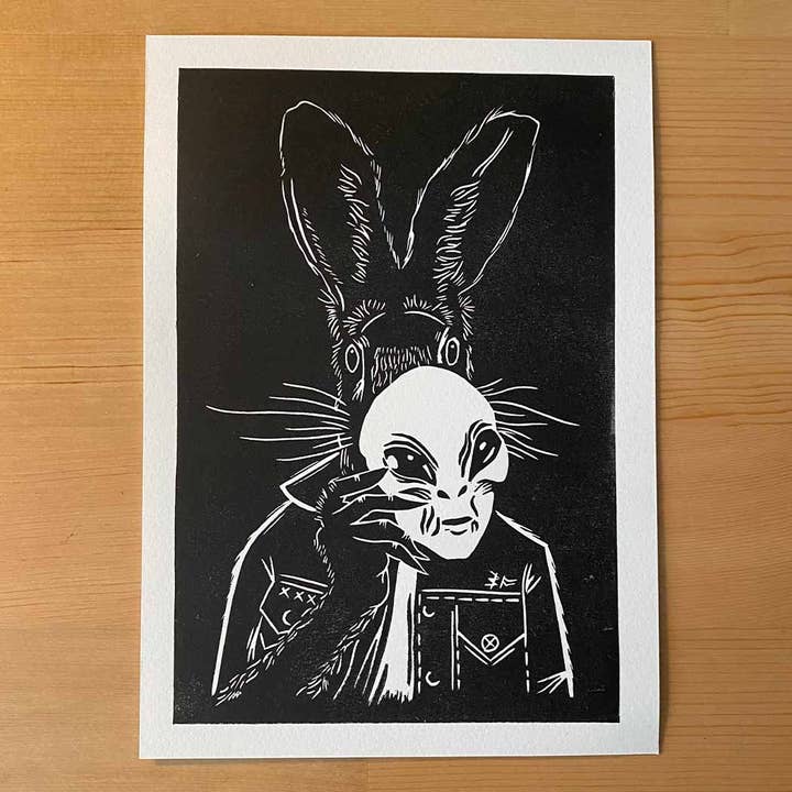 UFO Rabbit Believe Art Print for wholesale by Blockforest