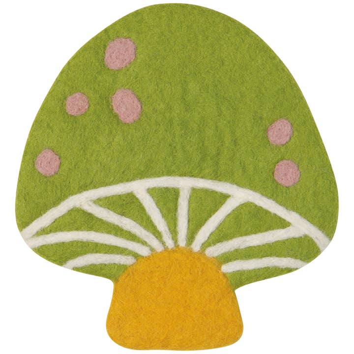 Jubilee Mushroom Gems Felt Wool Trivet for wholesale by Danica Brands
