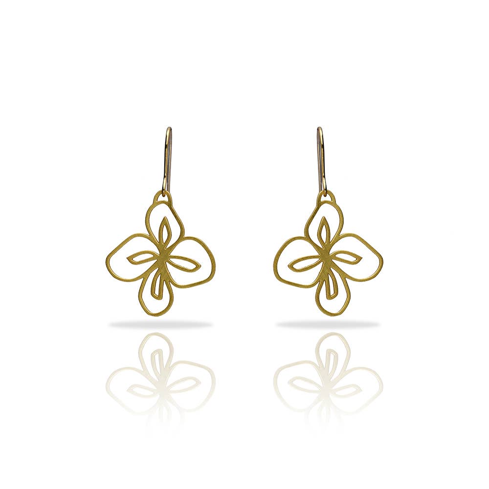 RAS - Wholesale Dangle Earrings - Inflores Gold Plated Small Earrings0