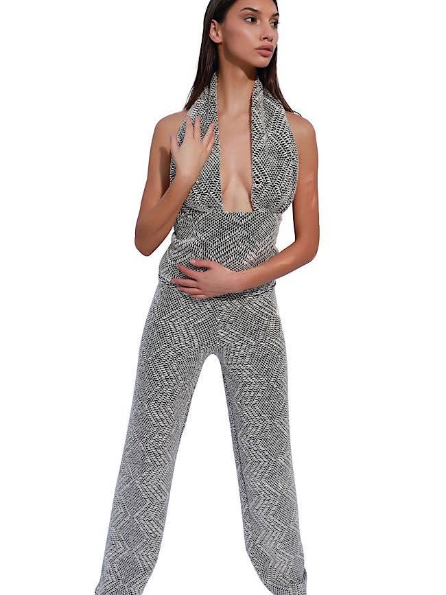 SADIE PANT IN CONTRAST KNIT for wholesale by Jyork The Label